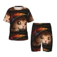 thumbnail image 1 of Balery Animal Cat Conjunto de Pijama Infantil de Manga Corta con Estampado – Ropa de Dormir de Algodón Suave-X-Large, 1 of 6