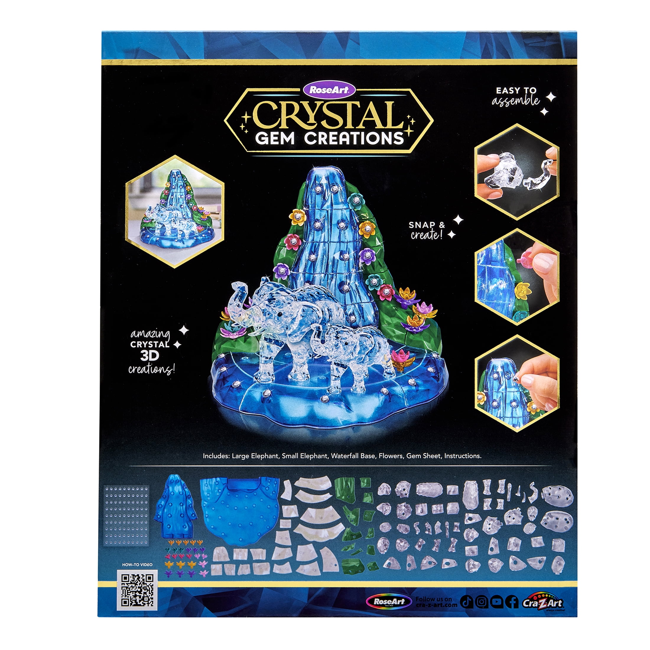 Crystal Gem Creations Mommy & Baby Elephant by RoseArt, 110+ Pieces, Great for Adults, Tweens and Children Ages 8+