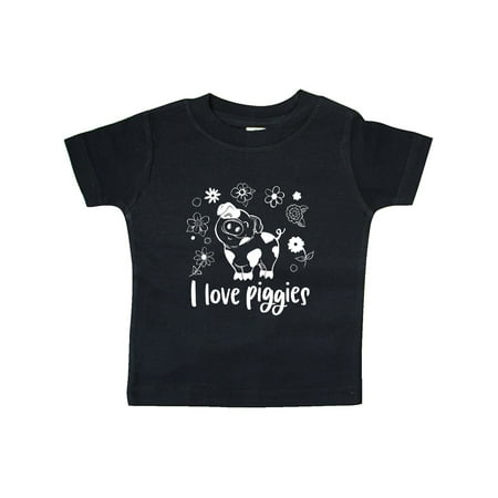 

Inktastic I Love Piggies Cute Pig and Flowers Gift Baby Boy or Baby Girl T-Shirt