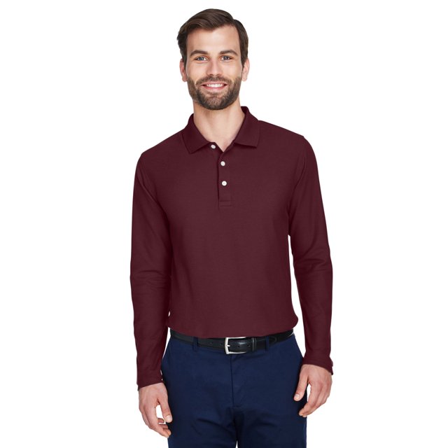 Polo de Manga Larga Devon & Jones DRYTEC20™ Performance BURDEOS 3XL