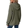 thumbnail image 3 of Women's Full Zip Up Hoodies Waffle Knit Long Sleeve Sweatshirt Tops Coat, S, 3 of 5