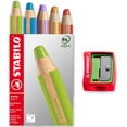 thumbnail image 1 of Multi-Talented Pencil - STABILO Woody 3-in-1 - Box of 5 - Red, Orange, Leaf Green, Cyan Blue, Lilac + Sharpener, 1 of 5