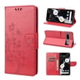 thumbnail image 1 of Feishell Slim Wallet Phone Case for Google Pixel 7a,Butterfly & Floral Embossed PU Leather Anti-Scratch Shockproof Magnetic Clasp Flip Kickstand Credit Card Slots Phone Cover,Red, 1 of 6