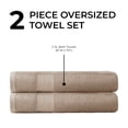 thumbnail image 5 of Regency Heights 2-Piece Oversized Bath Towel Set, 100% Turkish Cotton Bath Towels, Quick Dry, Super Absorbent Bath Towels, Beige, 35” x 70", 5 of 8