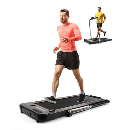 LSRZSPORT 2 in 1 Folding Treadmill 2.5HP Under Desk Electric Treadmill with Speaker, Remote Control and LED Display Walking Jogging Running Machine for Home Office, Installation-Free