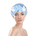 thumbnail image 3 of YFYANG Women's Double Waterproof Shower Cap, Blue Sheep Cloud Reusable Hair Cap for All Hair Styles and Head Sizes, 3 of 9