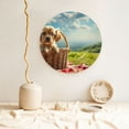 thumbnail image 5 of Picia Adorable Puppy Basket Pattern Bone China Decorative Plate – Wall Decor with Stand and Adhesive, Elegant Ornament for Living Room, Office, or Entryway-8in, 5 of 6