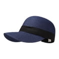 thumbnail image 3 of Sombrero de sol para mujer, moderno, con protección solar, gorra ancha para montar a caballo, acampar y fiestas. Azul oscuro, 3 of 9