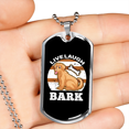 thumbnail image 2 of Live Rire Écorce Blanc Collier en Acier Inoxydable Ou or 18 Carats Chien Tag 24" Chaîne, 2 of 8