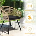 thumbnail image 2 of Dextrus 5 Piece Adult Modern Wicker Durability Dining Furniture Sets Light Brown/Black, 2 of 5