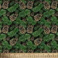 thumbnail image 3 of (2 pack) David Textiles 1-Yard Cotton Pinecones and Needles Precut Fabric, Black, 3 of 5
