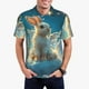 thumbnail image 1 of Fotbe Cute Angel Winged Rabbit Camiseta Polo de Golf para Hombre con Estampado – Camisa Deportiva Transpirable con Cuello Abotonado-Small, 1 of 6