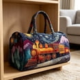 thumbnail image 4 of Boho Embroidered Travel Bag, Hand-Embroidered Weekend Duffle Bag with Adjustable Strap, Spacious Gym Tote for Short Trips Daily Commute, 4 of 6