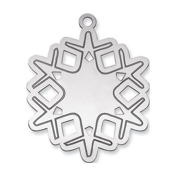 FB Jewels Sterling Silver Rhodium-plated Blank Christmas Snowflake Ornament