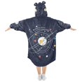 thumbnail image 2 of FORMRS Wearable Blanket Hoodie with Sleeves for Kids Cozy Flannel Sweatshirt, White Planet, 2 of 7