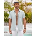 thumbnail image 4 of COOFANDY Men's Beach Shirts Short Sleeve Casual Shirt Summer Hawaiian Linen Shirts, 4 of 6