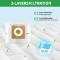 thumbnail image 3 of 5 Pack VF3501 Filter Bags, Compatible with Ridgid 3 to 4.5 Gallon Dust Bags/ Dry Vac Bags, Fine Dust Bags Part# RIDGID VF3501 / WORKSHOP WS32045F., 3 of 6