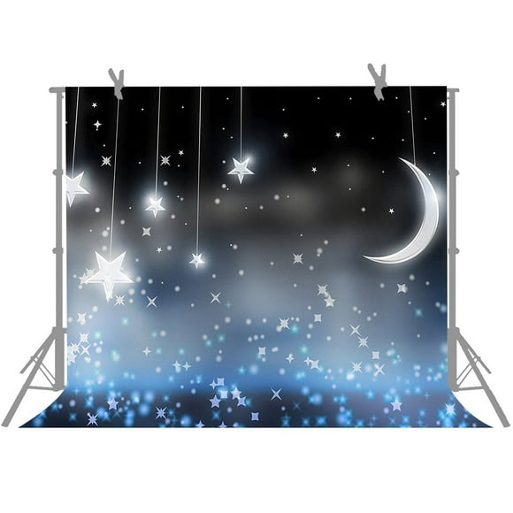 YUSDECOR Background 7x5ft Moon Stars Photography Backdrop Props For Baby Children