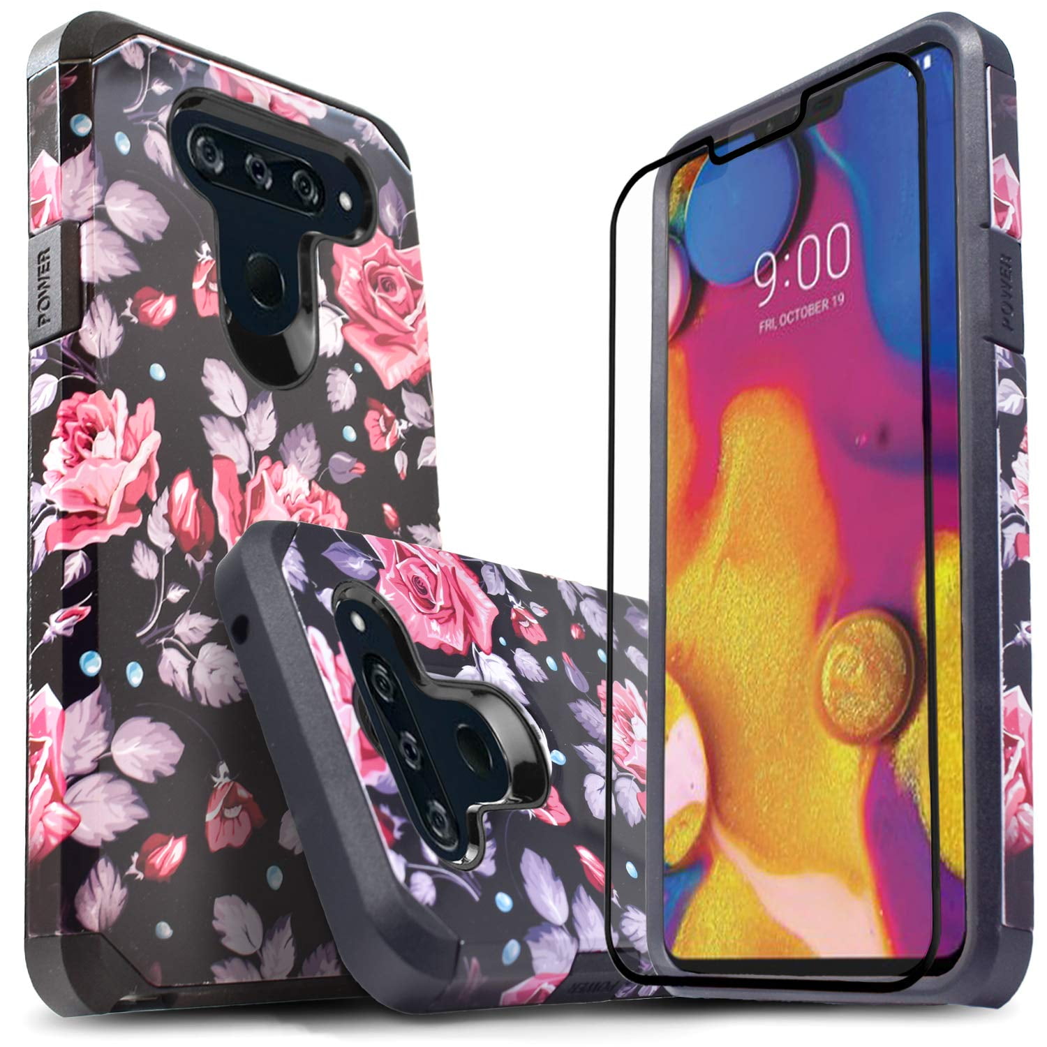 LG V40 ThinQ Case, LG V40 Case, W/[Tempered Glass Screen Protector