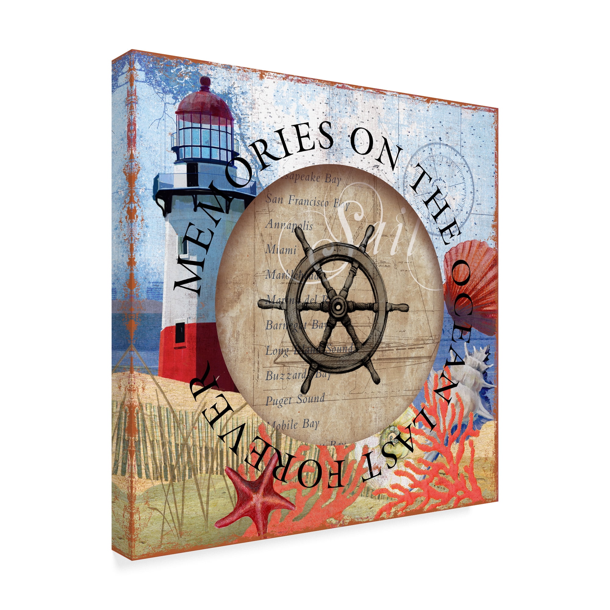 Trademark Fine Art 'Circled Lighthouse 1' Canvas Art by Art Licensing Studio