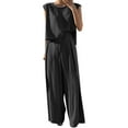 thumbnail image 2 of Ensemble Deux Pièces d'Été pour Femme en Coton et Lin – Haut Sans Manches et Pantalon à Jambe Grand, Tenue Décontractée Stylée, 2 of 4