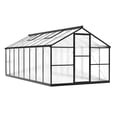 thumbnail image 2 of MUCHANT 8x16 FT Greenhouse for Outdoors, Walk-in Large Aluminum Frame Greenhouse with Quick Setup Structure and Roof Vent for Garden Backyard, Black, 2 of 8