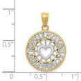 thumbnail image 4 of 14K Two-Tone Gold Charm Pendant Themed 23 mm 16 And Rhodium Friends, Laugh, Love Circle, 4 of 4