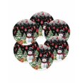 thumbnail image 7 of 15 Inch Round Placemats Set of 6, Black Christmas Snowman Non Slip Heat Insulation PP Table Mats, Xmas Balls Stocking Tree Gifts Washable Place Mats for Kitchen Dining Party Table Decor, 7 of 7