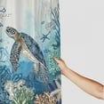 thumbnail image 3 of Orinice  Beach Ocean Theme Shower Curtain, Nautical Coastal Tropical Fish Sea Turtle Fabric Shower Curtains Set for Kids Bathroom Decorative, Fun Turquoise Blue Restroom Accessories with Hooks  36x72, 3 of 7