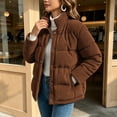 thumbnail image 5 of Lmueinov Womens Corduroy Puffer Jacket Outdoor Stand Collar Button Down Quilted Coats Fall Winter Casual Warm Outerwear Coat with Pockets, 5 of 5
