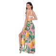 thumbnail image 3 of FORMRS Womens Beach Sarong Semi-Sheer Bikini Wrap Skirt Swimsuit Cover-ups, Pink Oranges, 3 of 7