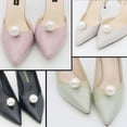 thumbnail image 7 of 2pcs Women High Heel Bride Wedding Pearl Decoration Clips Big Pearl Charm Buckle Shoe Decorations 18MM, 7 of 7