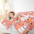 thumbnail image 3 of Manfei Cartoon Watercolor Ghost Pumpkin 7-Piece Twin Bedding, Halloween Fall Sunflower Daisy Bedding Comforter Set, Pink Orange White,Reversible, 3 of 7