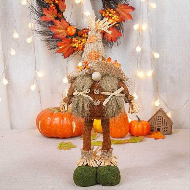 RKSTN Rudolph dol Thanksgiving Decoration Maple Leaf Scarecrow Faceless Old Man Telescopic Doll Decoration