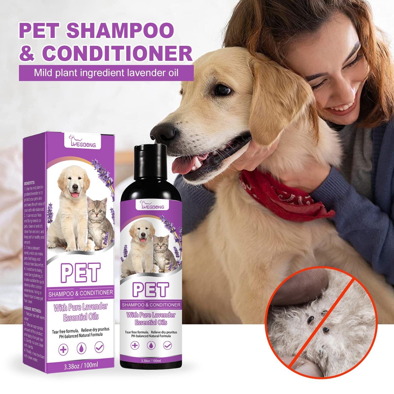 Lsljs Puppy Shampoo Conditioner Ingredients Tear Free Best Shampoo For Puppies Sensitive Itchy Skin Wash Oatmea Bathing Veterinary 100ml Shampoo