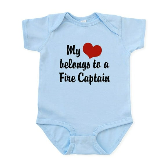 CafePress - My Heart Belongs To A Fire Captain Infant Bodysuit - Baby Light Bodysuit, Size Newborn - 24 Months