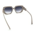 thumbnail image 7 of Womens Thick Rectangle Star Stud Jewel Trim Arm Diva Sunglasses Grey - Smoke, 7 of 7
