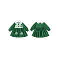 thumbnail image 3 of Loicainy Kids Toddler Girls Irish Dress, 6 12 18 24 Months 2T 3T 4T 5T Long Sleeve Dress Doll Collar Shamrock Embroidery Fall Dresses, 3 of 9