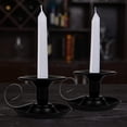 thumbnail image 4 of PEACNNG Retro Black Iron Taper Candle Holders, Set of 2, 4 of 5