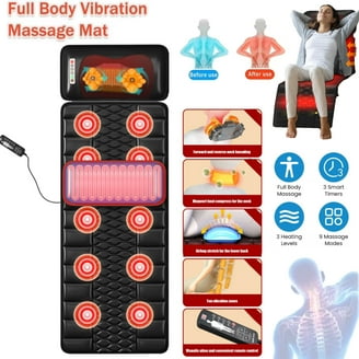 belmint full body vibrating massage mat with heat Belmint Full Body Seat Cushion Massager Mat with Shiatsu Neck Massager with  Heat