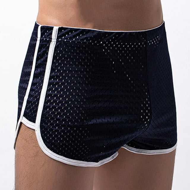 pstuiky Abreviatura para hombres, Pantalones cortos de pijama de malla con ventilación para hombre, de color liso, informales Pantalones cortos de baloncesto