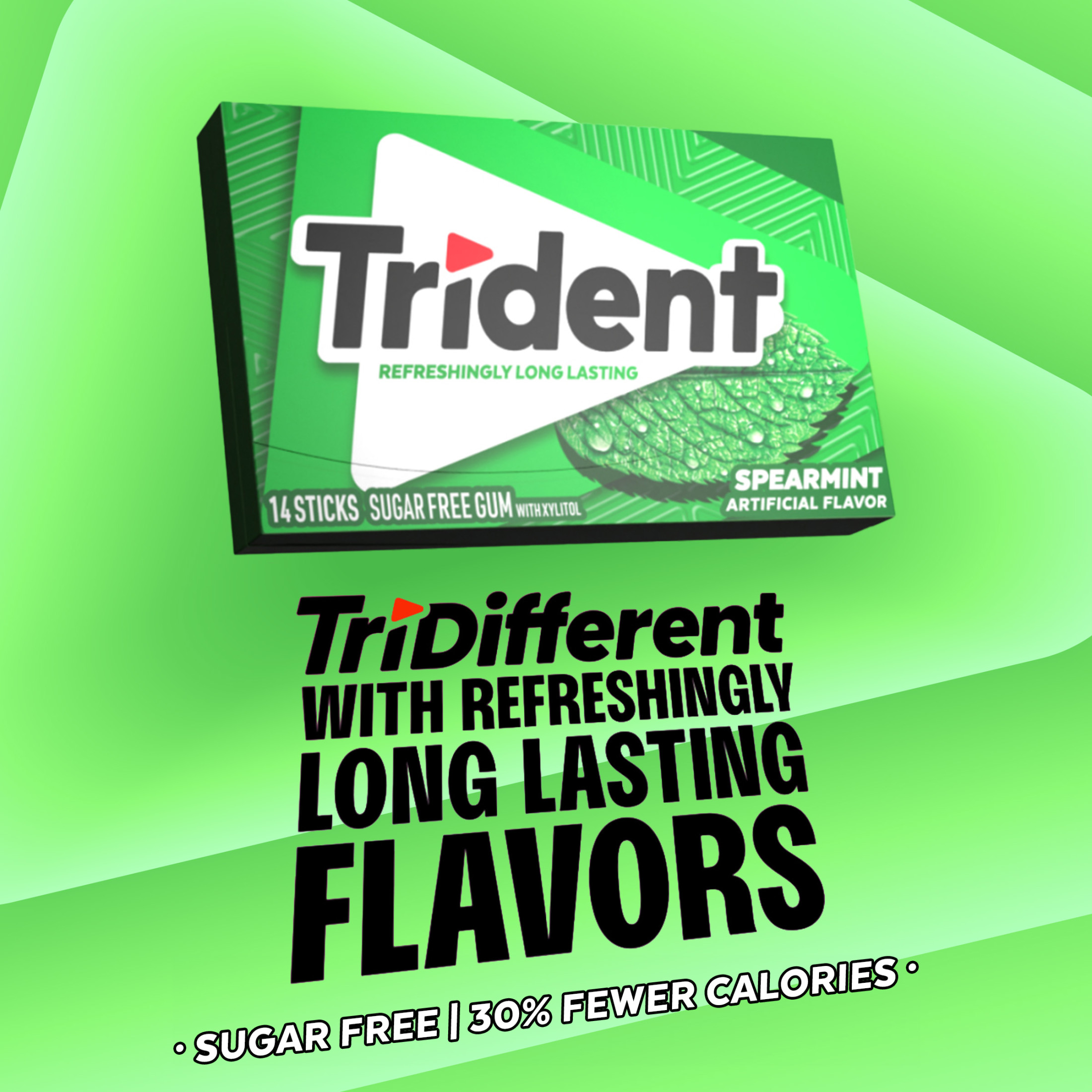 Trident Sugar Free Spearmint Gum, 3 Packs of 14 photo 6