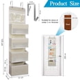 thumbnail image 4 of coastal rose Over The Door Organizer, 4 Large Pockets Hanging Nursery Baby Organizer Storage, Door Closet Organizers Shelves with 2 PVC Pockets for Bathroom, Pantry, Kids Clothes, Diaper,1 Pack, 4 of 7