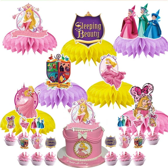 Aurora Party Decor Supplies Honeycomb Centerpieces Table Toppers Cake Toppers Decorations for Birthday