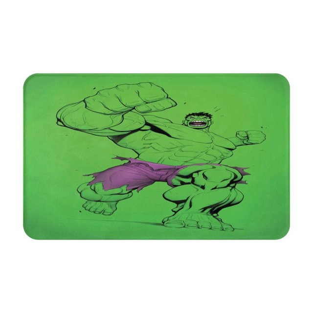 Felpudo de Hulk para decoración de interiores y exteriores, antideslizante, lavable, para puerta de entrada navideña, para baño, cocina, patio, decoración navideña del hogar, 20 x 31,5 pulgadas