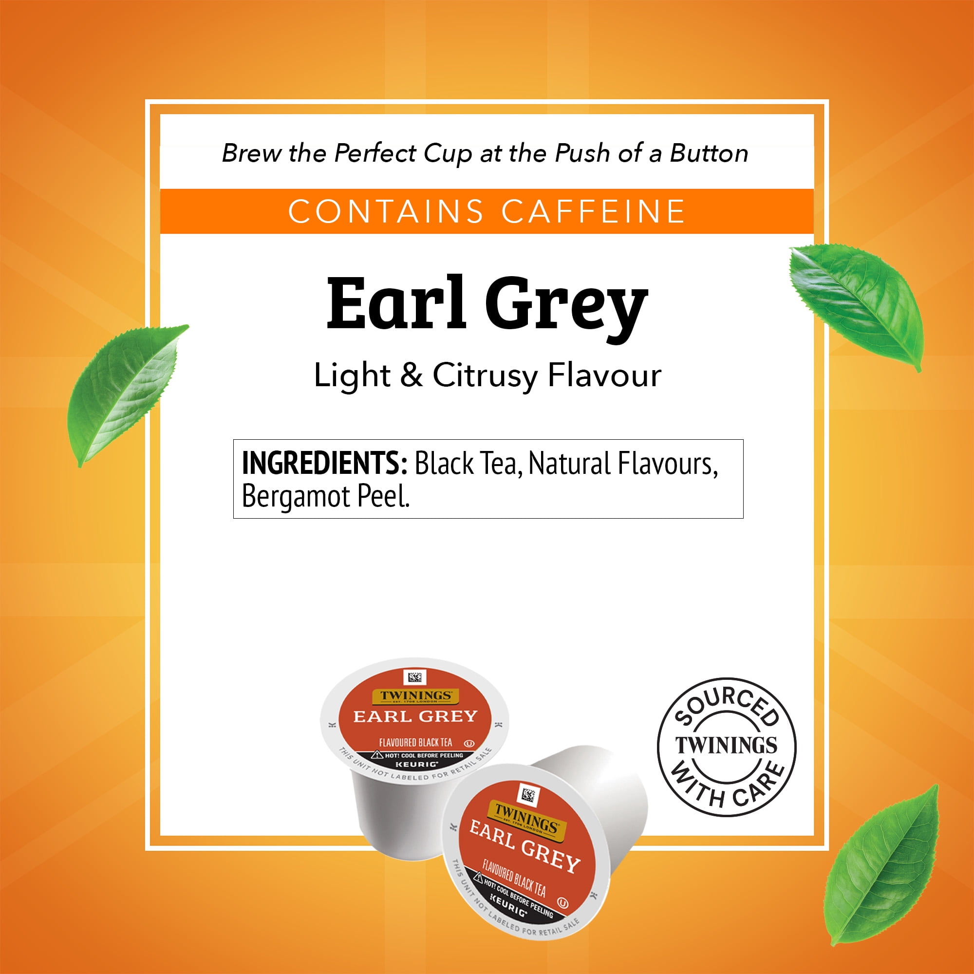 (4 pack) Twinings Earl Grey Black Tea K-Cup Pods for Keurig, Citrus & Bergamot, 24 Count