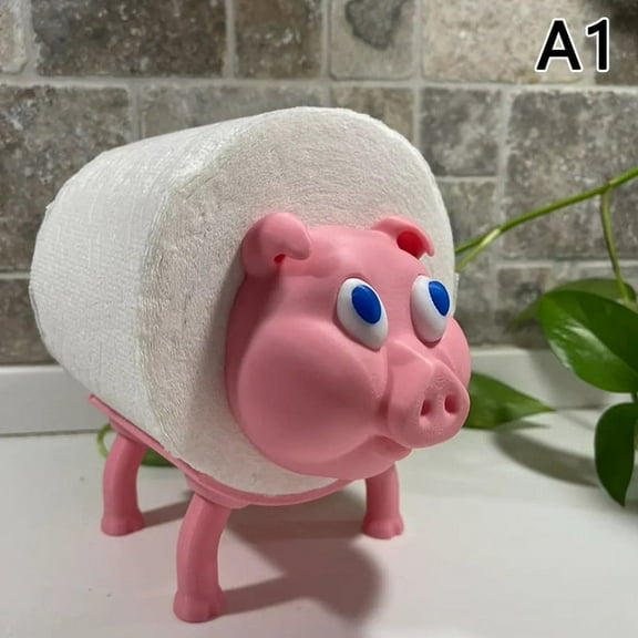Pig Toilet Roll Holder, Frog Toilet Paper Roll Holder, 3D Printed Tissue Paper Storage Stand, Cute Bathroom Decor