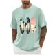 thumbnail image 5 of Camisas de Manga Larga para Hombres Imprimir Casual Cuello Redondo Blusa de Manga Corta, Camisas de Lino para Hombres, 5 of 8