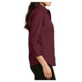thumbnail image 3 of Yellow Rooster Women's 3/4-Sleeve Easy Care Shirt Burgundy S, 3 of 6