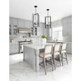 thumbnail image 2 of League Collection Three-Light Matte Black and Etched Glass Modern Farmhouse Foyer Chandelier Light, 2 of 8